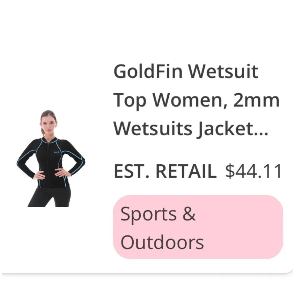 GoldFin Wetsuit Top Women 2XL Black 2mm Neoprene Front Zip Long Sleeve Excellent